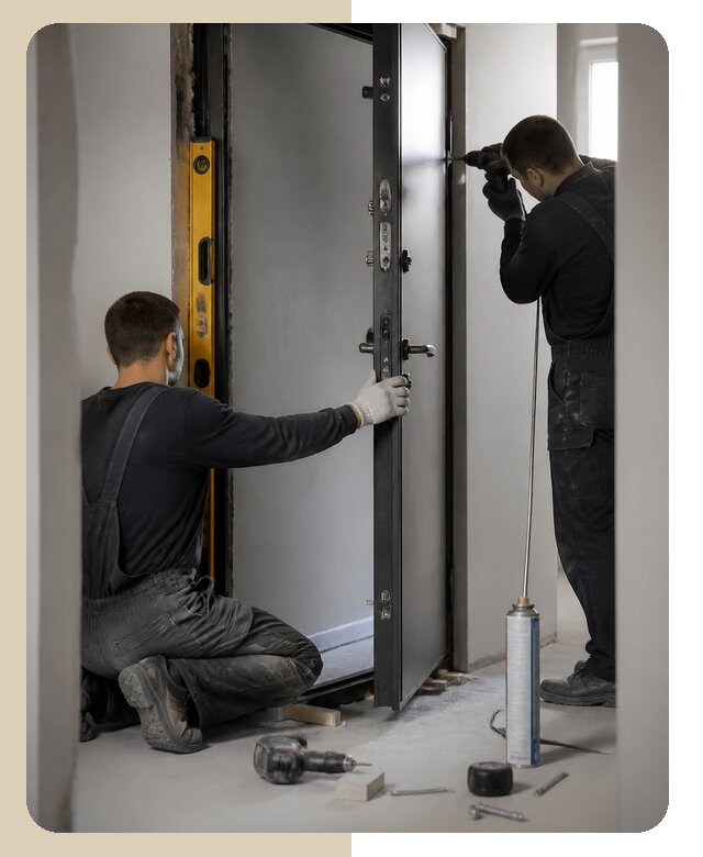 Установка сейфовой двери под ключ для квартиры в Егорьевске